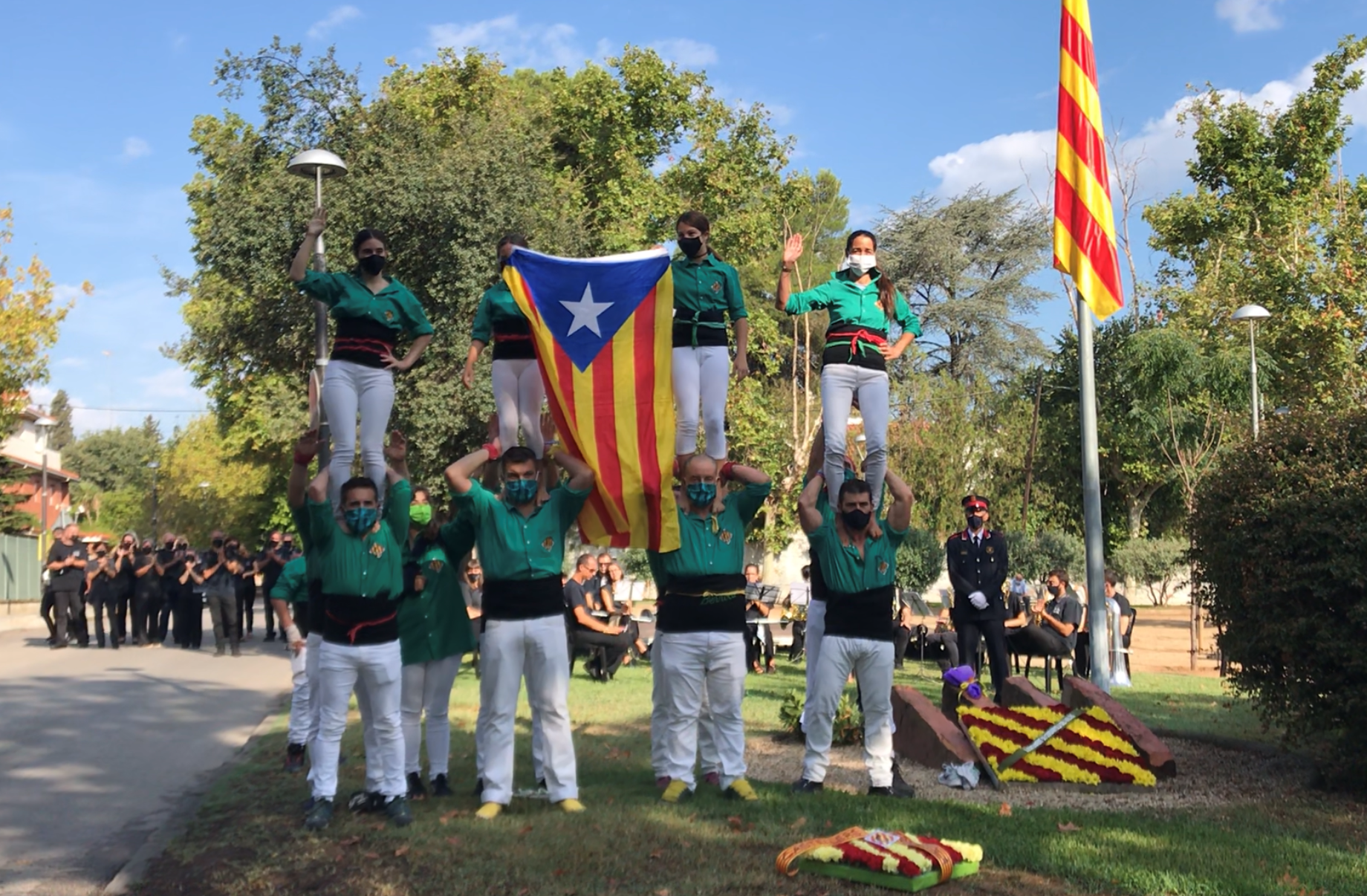 Pilars d'honor dels Castellers de Cerdanyola. FOTO: Nora Muñoz