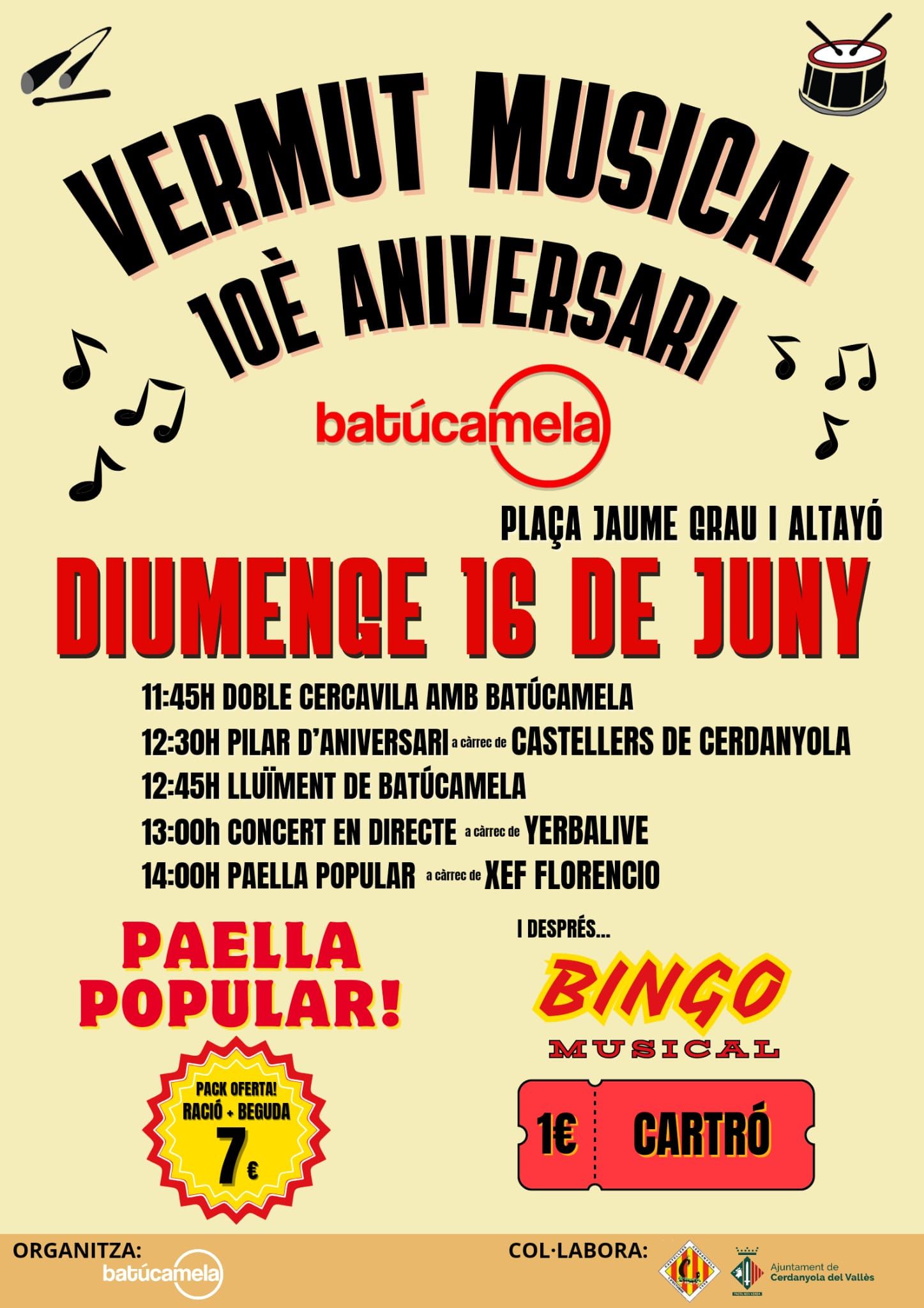 Cartell de la festa del 10è aniversari de Batúcamela