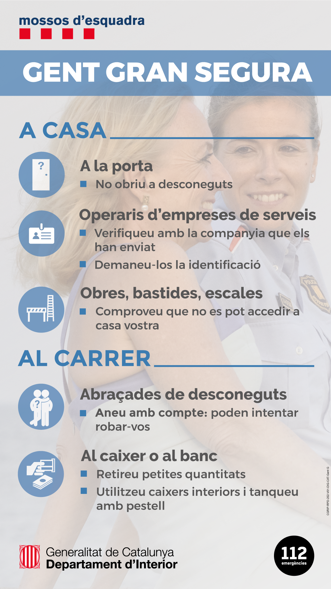 Consells dels Mossos per a la gent gran al carrer