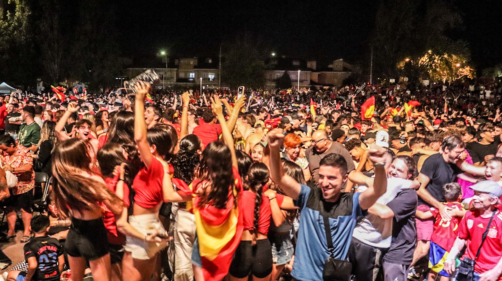 Celebració del triomf d'Espanya. FOTO: Marc Mata 