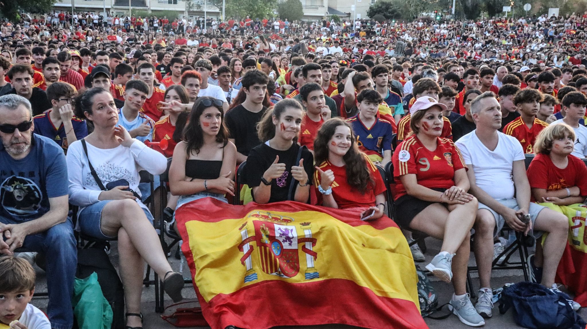 Celebració del triomf d'Espanya. FOTO: Marc Mata 