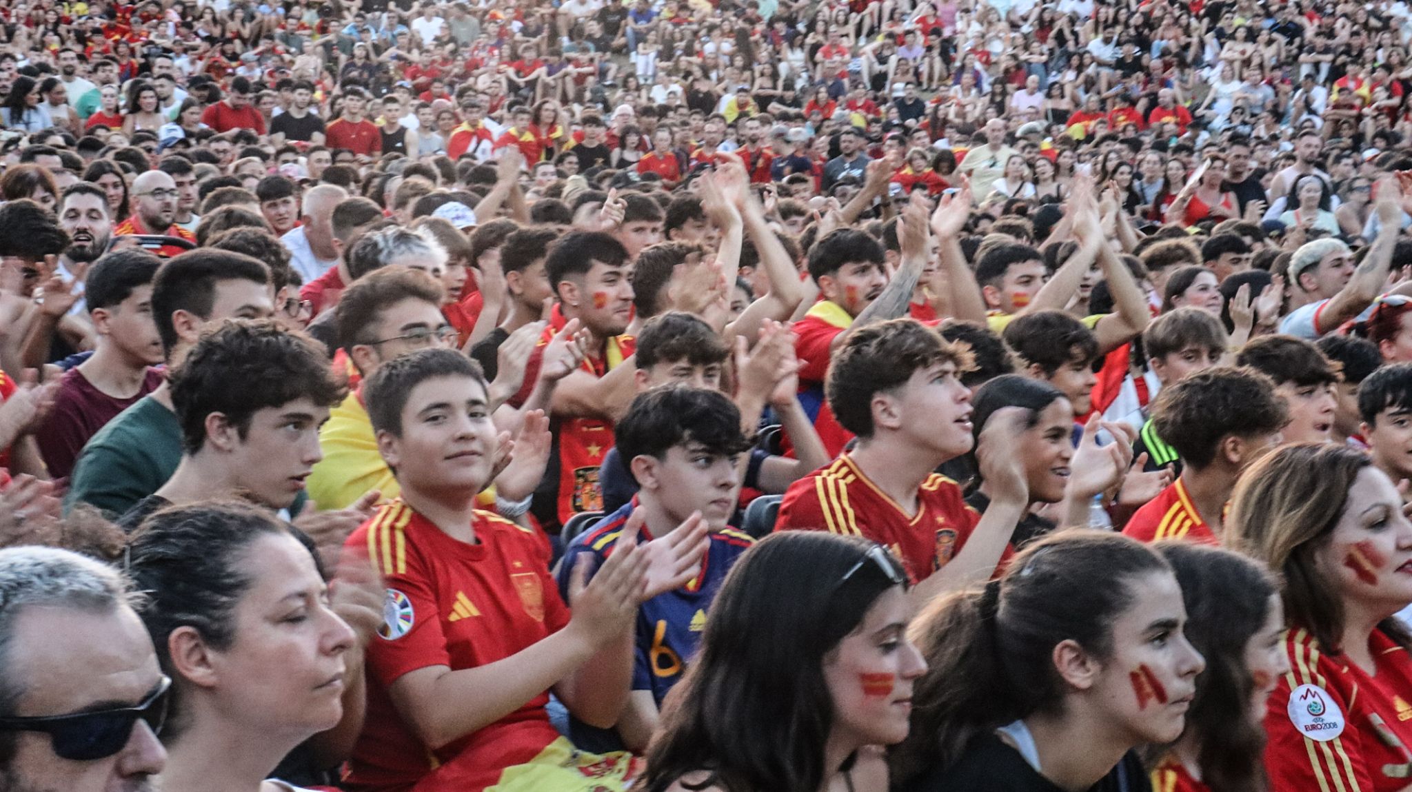 Celebració del triomf d'Espanya. FOTO: Marc Mata 