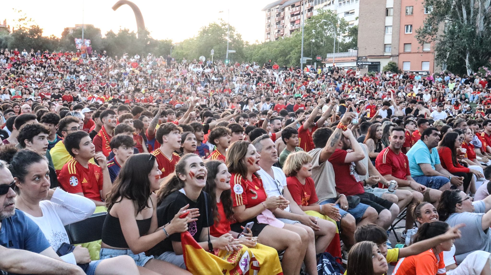 Celebració del triomf d'Espanya. FOTO: Marc Mata 