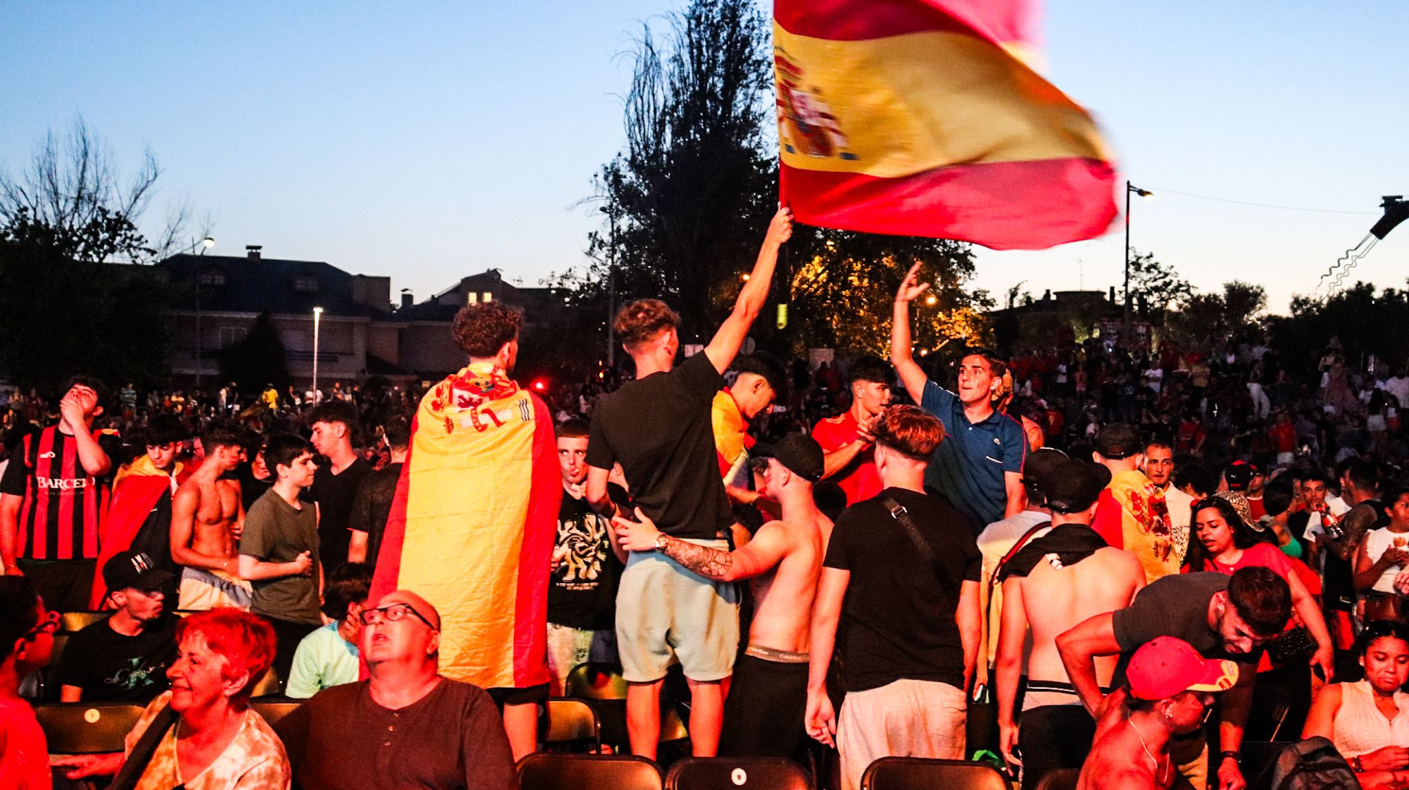 Celebració del triomf d'Espanya. FOTO: Marc Mata 