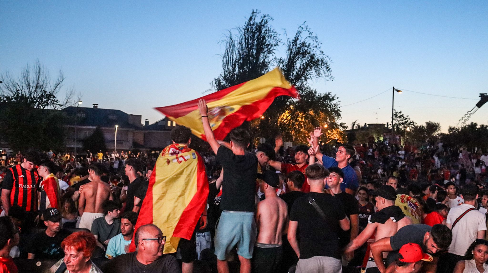 Celebració del triomf d'Espanya. FOTO: Marc Mata