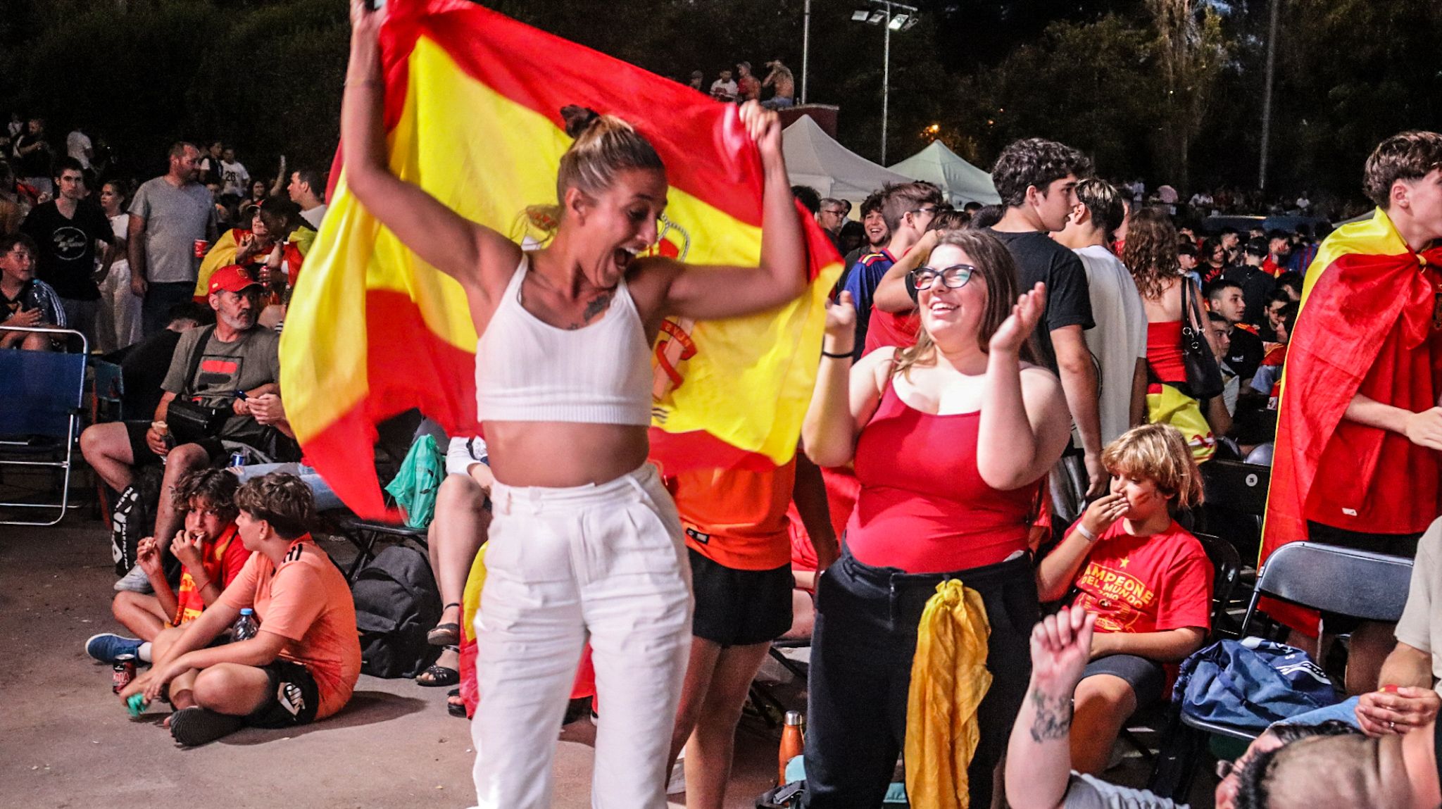 Celebració del triomf d'Espanya. FOTO: Marc Mata 