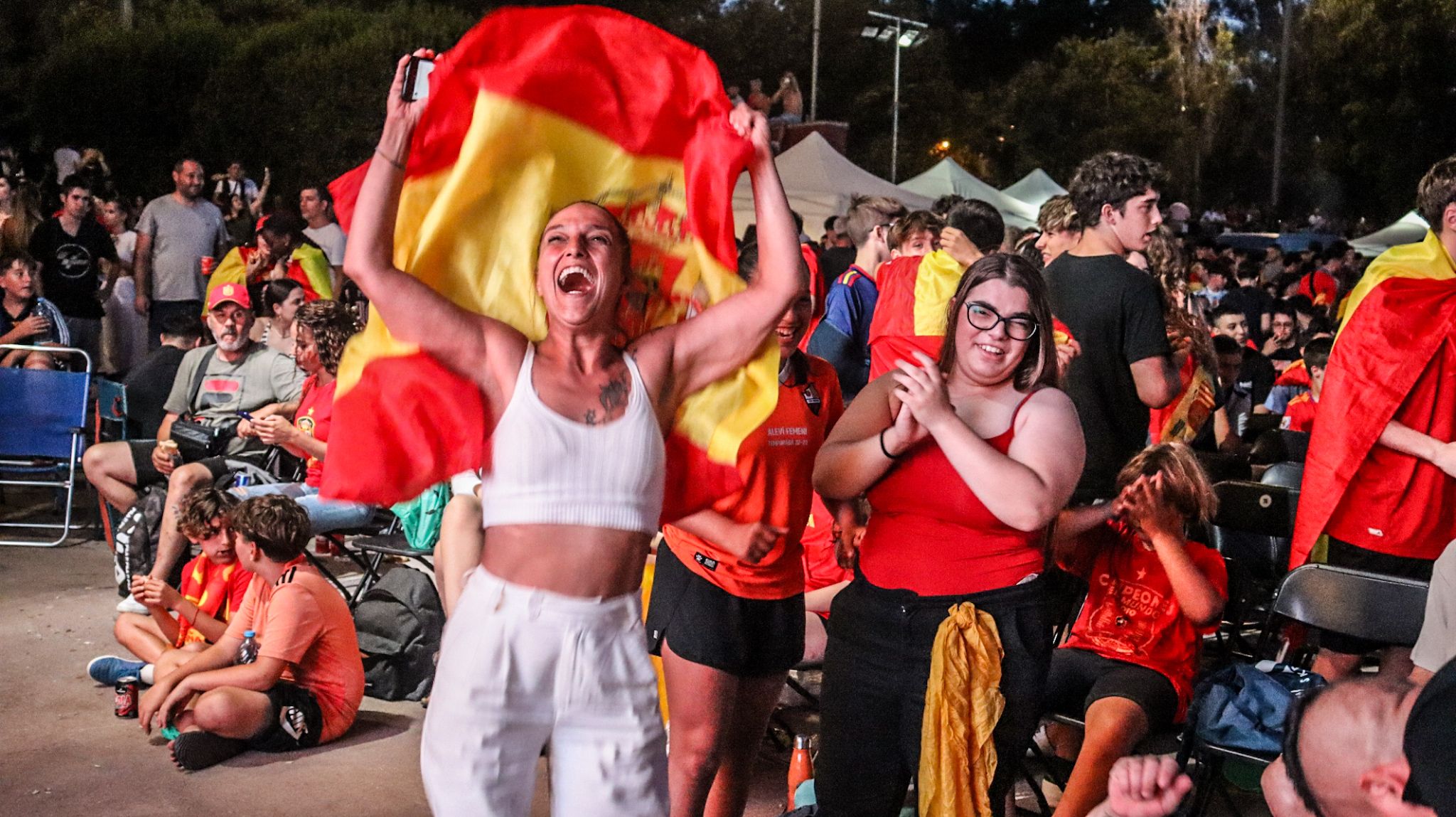 Celebració del triomf d'Espanya. FOTO: Marc Mata