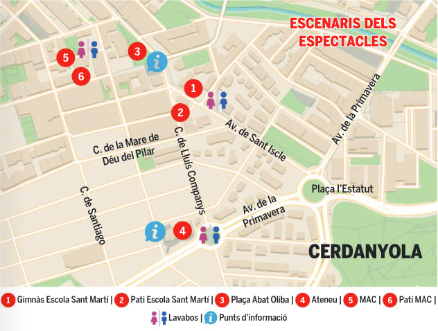 Mapa dels escenaris del FIT 2024. Elaboració pròpia