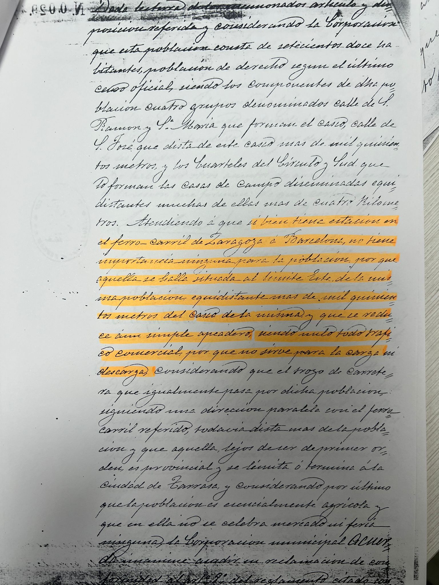 Carta de l'alcalde de Cerdanyola, Isidre Baraut, enviada al Senat el 1882 | Cedida per Jordi Garsaball